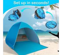 Shein Nuestra carpa de playa emergente ligera y portátil cuenta con protección UV UPF 50+. ¡Es un gran regalo para Navidad, Halloween o Acción de Gracias!