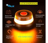 Shein Nueva baliza de emergencia V16 conectada, Luz Emergencia Coche Homologado con Geolocalización | Luz avería carche [Visibilidad 1 Km] Baliza V16 con G