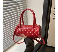 Shein Nueva bolsa de hombro elegante y personalizada de cuero patentado en miniatura, clásica, ligera y práctica con lunares para mujeres. Adecuada para com
