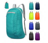 Shein Nueva bolsa plegable para exteriores, mochila de piel, bolsa de viaje, repelente al agua, bolsa deportiva ultraligera con logo impreso para hombres y