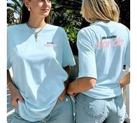 Shein Nueva llegada de primavera/verano para mujeres: Camiseta de algodón verde frijol "La vida es mejor rubia" simple y versátil, ropa casual de primavera/