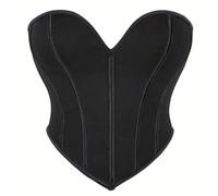 Shein Nueva llegada Top corto con corsé sin tirantes de textura mate negra para mujeres, estilo palaciego sexy, apropiado para usar con un vestido, para Hal