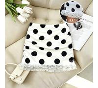 Shein Nueva minifalda de encaje con lunares, falda ajustado versátil y anti-destello