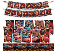 Shein Nuevas 12/24 bolsas de papel kraft con diseños de autos de dibujos animados, imágenes de personajes de anime como McQueen, pegatinas, decoración de fi
