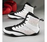 Shein Nuevas botas de boxeo para hombres, zapatos de entrenamiento para lucha libre profesional y Muay Thai, zapatos de combate con malla transpirable, bota