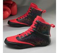Shein Nuevas botas de boxeo para hombres, zapatos de entrenamiento para lucha libre profesional y Muay Thai, zapatos de combate con malla transpirable, bota