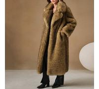 Shein Nuevo abrigo largo y esponjoso de otoño e invierno, elegante parka con pelo de dama como ropa exterior