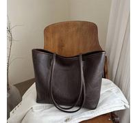 Shein Nuevo bolso de mano minimalista de gran capacidad con logo de letra de unicolor de moda, suave y versátil, práctico y elegante, bolso de hombro para m