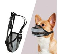 Shein Nuevo bozal para perro con tira reflectante, ajustable, antimordelones, antiladridos y antiingestión, suministros para mascotas