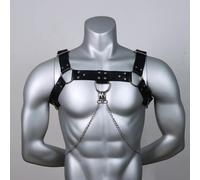 Shein Nuevo cinturón de hombro con correa para el pecho para hombres de moda, accesorio de ropa casual y versátil con cadena, 1 pieza de arnés para Hallowee