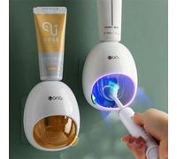 Shein Nuevo dispensador automático de pasta de dientes, exprimidor de pasta de dientes montado en la pared para uso doméstico en el baño, decoración de otoñ