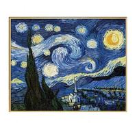 Shein Nuevo estilo 2025 Famosa pintura de Van Gogh Cielo estrellado abstracto 11CT Conjunto de bordado cruzado con estampado de paisaje para manualidades y