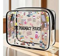 Shein Nuevo estuche de farmacia - Bolsa cosmética mini, bolsa de aseo transparente, artículos de viaje esenciales, bolsa de aseo de viaje portátil con crema