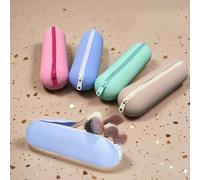 Shein Nuevo estuche de silicona de gran capacidad para brochas de maquillaje, organizador de herramientas cosméticas, bolsa de embrague multifuncional para