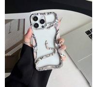 Shein Nuevo estuche de teléfono de lujo con diseño de serpiente hueca chapada, compatible con iPhone 11/12/13/14/15/16 Pro/Pro Max, Galaxy S22/23/24/25 Ultr