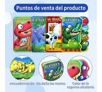 Shein Nuevo libro animado de Alien en español de EVA, portátil y plegable, libro de cuentos cognitivos de aprendizaje, material educativo de aprendizaje, pa