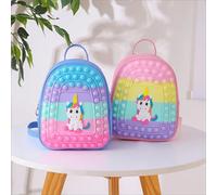 Shein Nuevo Lindo morral de silicona con Diseño de Unicornio, Alivio del Estrés, Mochila Escolar Rosa