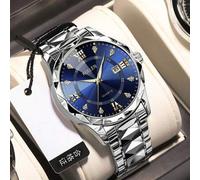 Shein Nuevo reloj de cuarzo con calendario luminoso, reloj casual de negocios para jóvenes, reloj de muñeca de cuarzo de lujo y de moda simple de nicho de a