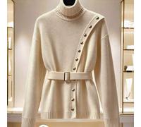 Shein Nuevo suéter de cuello alto ajustado para mujer, versátil y adecuado para el transporte, para otoño/invierno