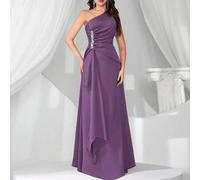 Shein Nuevo vestido elegante de moda ajustado de cuello asimétrico sin mangas, vestido formal, de fiesta, de gala, para eventos, invitada de boda