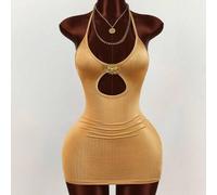 Shein Nuevo vestido mini 2025 con corte sexy escotado en el frente, efecto calado y pliegues texturizados para mujer, de estilo casual