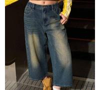 Shein ¡Nuevos jeans de verano de Denim para adolescentes, con vibra vintage capturada a la perfección! Jeans anchos y desgastados, que no han sido cautivado