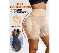 Shein Nuevos pantalones de cintura alta que levantan el trasero para mujeres, malla transpirable de talla grande, faja moldeadora para control del abdomen,