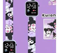 Shein Nuevos relojes de dibujos animados de Sanrio para adolescentes, personajes: Kuromi, Pochacco, Hello Kitty, reloj digital LED, relojes lindos y de moda
