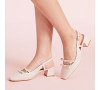 Shein Nuevos tacones de plataforma de bloque estilo retro francés Mary Jane con lazo, gráciles y elegantes para el Día de San Valentín