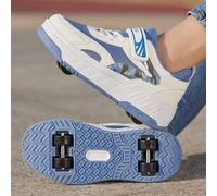 Shein Nuevos zapatos de skate desmontables de 4 ruedas, cómodos patines con cierre de gancho y bucle, estabilidad mejorada, adecuados para ocio al aire libr
