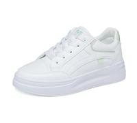 Shein Nuevos zapatos deportivos casuales de lona blanca con suela gruesa, estilo colegial, de nicho para estudiantes, color blanco y verde, modelo 2025