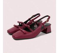 Shein Nuevos zapatos Mary Jane retro franceses con lazo, plataforma y tacón de bloque, elegantes y sofisticados para el Día de San Valentín, Navidad y prima