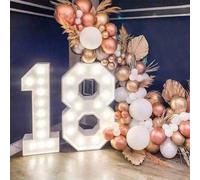 Shein Números de marquesina de 3 pies, números luminosos, números en mosaico para globos, marco de globo con el número 1, letras luminosas de marquesina, de