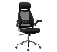 Shein OBN86BK Silla giratoria de Oficina Silla de Escritorio de Malla con reposacabezas Mecanismo sincronizad y Altura Ajustable Negro