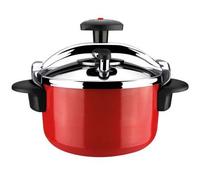 Shein Olla a presión tradicional Castell roja, con Body de revestimiento cerámico y núcleo de acero, tapa de acero inoxidable, fácil de usar, apta para indu