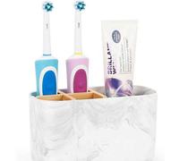 Shein Organizador de 5 ranuras para cepillos de dientes y pasta de dientes para baño, adecuado para niños y familias, soporte para cepillo de dientes eléctr