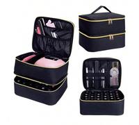 Shein Organizador de Esmalte de Uñas de Mano de Doble Capa, Bolsa Organizadora de Cosméticos para Niñas y Mujeres, Arte de Uñas, Aceites Esenciales, Juego d