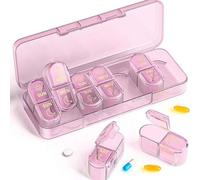 Shein Organizador de pastillas 2 veces/día, Caja de pastillas AM PM de 7 días, Estuche de pastillas 2 veces al día, Caja de pastillas de viaje de 7 días, Di
