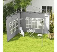 Shein Outsunny 2 Paredes Laterales para Carpas de 3 x 3 / 3 x 4 m, 295x195 cm, Paredes Laterales de Repuesto para Cenador de Tela Oxford con Ventana, para J