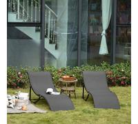 Shein Outsunny 2 Tumbonas Plegables Tumbonas de Jardín en Forma de S con Marco de Aluminio Texteline para Piscina Patio Terraza 165x61x63 cm