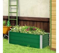 Shein Outsunny Arriate Alto de Jardín de Acero Incluye Guantes Huerto Urbano Jardinera Macetero Rectangular para Cultivos Plantas Flores para Terraza Balcón