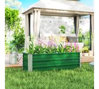 Shein Outsunny Arriate de Jardín de Acero Incluye Guantes Huerto Urbano Jardinera Macetero Rectangular para Cultivos Plantas Flores para Terraza Balcón Exte