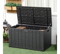 Shein Outsunny Baúl de Almacenamiento Exterior 366L Arcón para Jardín de Plástico de Doble Pared con Ruedas y Asas para Terraza Patio Carga 100 kg 122,4x62x