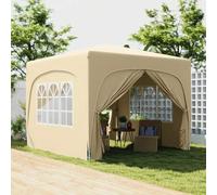 Shein Outsunny Carpa Plegable 3x3 m Cenador Pabellón de Jardín con Altura Regulable en 3 Niveles Paneles Laterales UPF50+ y Bolsa de Transporte Gazabo para