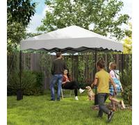 Shein Outsunny Carpa Plegable Pop-up Gazebo 3x3 m Cenador Plegable con Protección UV 50+ Altura Ajustable Bolsa de Arena y Bolsa con Ruedas para Camping Fie