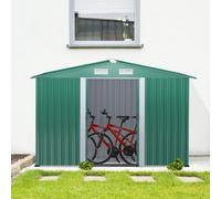 Shein Outsunny Caseta de Jardín Exterior 258x206x178 cm 5,3m² Cobertizo de Jardín Exterior con Base Puertas Correderas y Ventilaciones para Almacenamiento d