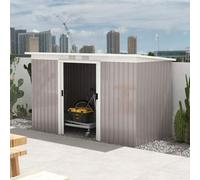 Shein Outsunny Caseta de Jardín Exterior 3,2 m² 280x130x172 cm Cobertizo de Jardín Exterior con Puerta Corredera Techo Inclinado Base Refuerzo (Suelo NO Inc