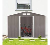 Shein Outsunny Cobertizo de Jardín Exterior 4,83 m² 277x195x192 cm Caseta de Jardín Metálica para Almacenamiento de Herramientas con Base Incluida y 4 Venta