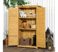 Shein Outsunny Cobertizo de Madera Caseta de Madera 0,31 m² 87x46,5x160 cm Armario Exterior de Madera con 2 Puertas y 2 Estantes Interior para Patio Terraza