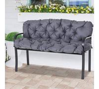 Shein Outsunny Cojín para Banco con Respaldo 132x110x10 cm Colchón de Banco de Jardín de 2 Plazas con 6 Cordones de Fijación para Columpio de Jardín Terraza